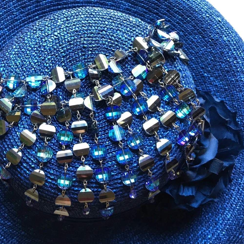 Swarovski Pageant-Worthy Cascade Necklace of Scarce Wisteria Pagoda Crys…